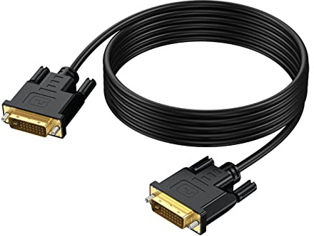 URELEGAN DVI to DVI Cable 10 Feet, DVI to DVI-D 24+1 Cable Male to Male Digital Video Monitor Cord for HDTV, Gaming, Monitor, Projector