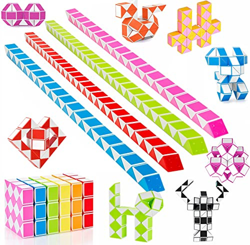 Mitgebsel Kindergeburtstag 12er 48 Blöcke magische Schlangen Kinder Spielzeug Magic Snake Set Give Aways Kindergeburtstag Gastgeschenke Kindertagsgeschenke Spielzeug für Kinder Junge und Mädchen