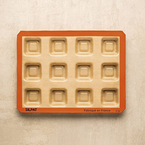 Silpat® Stampo da forno antiaderente originale per 12 savarin, realizzato a mano in Francia dal 1965, prodotto affidabile da chef di livello mondiale, tecnologia certificata per uso alimentare
