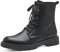 MARCO TOZZI Damen Stiefeletten zum Schnüren aus Kunstleder Flach, Schwarz (Black/White), 40