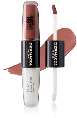 NEW Dermacol - 16-Hour Lip Colour, Highly Pigmented Glossy Lip Stain, Two-Phase Lip Plumper Gloss, Kissproof Lip Makeup Products with Matte and Glitter Finish, n.31