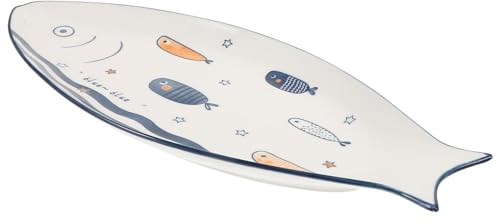 HOLIDYOYO Fischförmiger Keramik Servierteller Exquisite Snackplatte Für Zuhause Gastronomie Leicht Zu Reinigen Vielseitig Einsetzbar