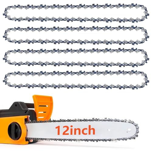 4pz x catene 12 pollici 3/8 LP per Motosega da 44 Maglie di Trasmissione, 0.043 Gauge(1.1mm), Adatte a Barre da 30 cm, catena mini motosega 12 pollici, per tutti i tipi di macchina