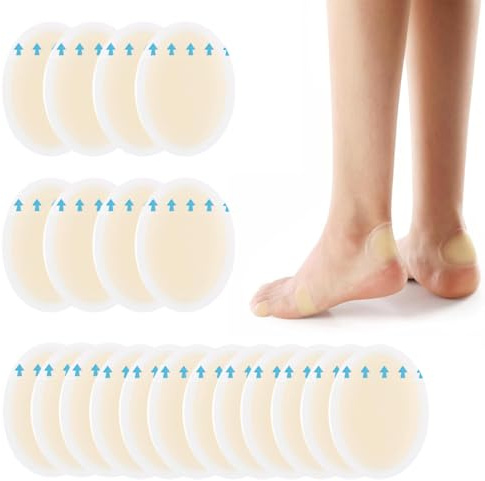 OHREN Apósitos para Ampollas 20 Unidades, Apósitos Hidrocoloides Impermeables, Apósitos para Talones, Apósitos de Gel para Dedos, Metatarso, Talón, Protección contra Rozaduras