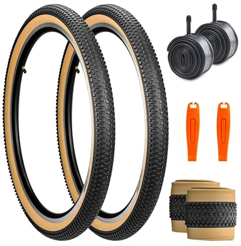 ZUKKA 2 piezas de neumático plegable de 27.5 pulgadas, 27.5X 2.125 neumáticos de bicicleta de montaña para bicicleta, MTB, cubierta de repuesto de 57-584 y 2 piezas de cámara de aire de 27.5 para