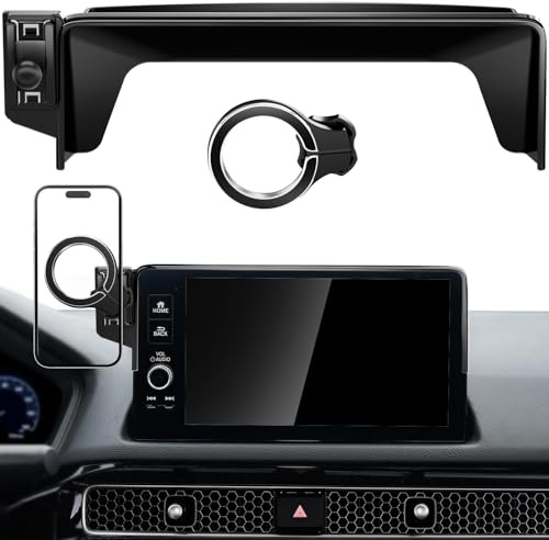 pop-tech Magnetic Phone Holder for Honda Civic 11th Gen 2022 2023 2024 2025 2026, 360° Car Screen Phone Mount Made for Civic Hatchback Sedan Touchscreen, Compatible with Magsafe iPhone Accessories