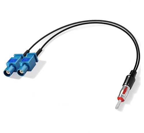 Bingfu Adattatore Antenna Autoradio Connettore Radio Auto Universali 30 cm Cavo Prolunga da Double Fakra Z a Spina DIN, Cavo Coassiale FM/AM per Autoradio Aftermarket