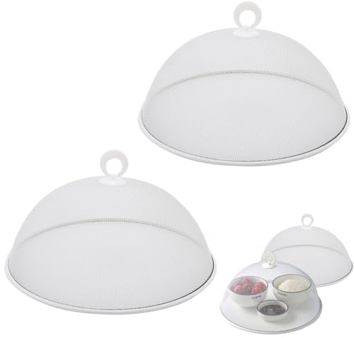 DUOHERESHUI Copertura per Il Cibo, 2 Pezzi Coperchio Rete Alimenti, Tenda per Copertura per Alimenti, Copertura Rete Cupola per Alimenti, per Feste Frutta Cibo BBQ Picnic (2 Colori, 30cm,C)