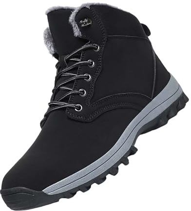Bottes de neige chaudes pour hommes Snowboots résistantes à l'eau Bottes d'hiver doublure chaude Bottes à lacets antidérapantes Bottes d'hiver confortables Bottes thermiques semelle en caoutchouc