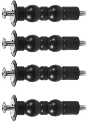 Penitue 4 Pezzi Viti Universali per Sedile WC, Bulloni in Gomma Nera Sedile Facile Installazione Antiscivolo Kit di Sostituzione Hardware per Ufficio Hotel Casa Scuola WC
