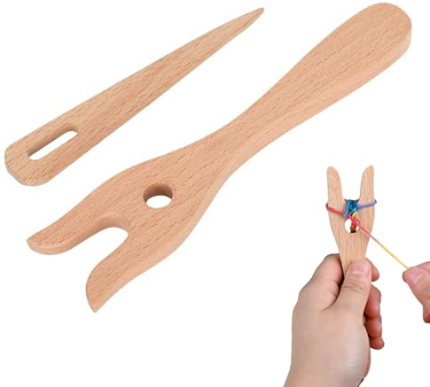 2 tenedores de tejer, tenedor de tejer para niños, tenedor de tejer, herramientas para tejer, tenedor de tejer, madera, herramientas de tejer de madera, herramientas para tejer para pulsera, collar