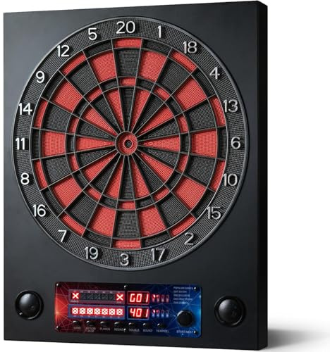 Brovamo Dardos Diana Electronica, Diana Dardos con 6 Dardos y 100 Puntas de Repuesto, Diana Dardos Electronica con Voz y Pantalla LCD, Dardos Profesionales con 25 Juegos y 290 variaciones
