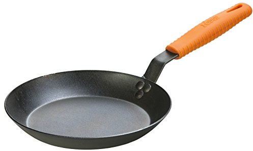 Lodge Manufacturing Company CRS10HH61 Carbon Steel Skillet, 10-inch, Black/Orange