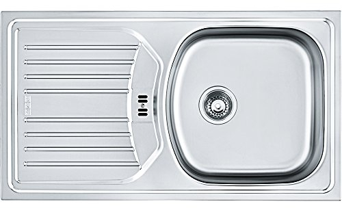 FRANKE 101.0368.951 Fregadero de Cocina de Acero Inoxidable (Lino) con un Solo Cuenco Eurostar ETL 614-78 I Nova-lino-101.0368, Gris