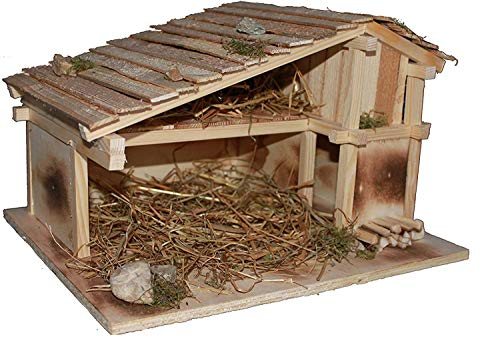 Weihnachtskrippe als Bausatz inkl. Dekomaterial und Anleitung, DIY Krippe zum Selberbauen, Einzelteile bereits vorgefertigt *Handgemacht in Bayern*