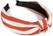 styleBREAKER Damen Haarreif mit Streifen Muster und Knoten im Retro Style, Vintage Look, Haarband, Headband 04027016, Farbe:Rost-Weiß