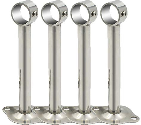 Mdurian 4 Pezzi Staffa di Montaggio a soffitto Inox Supporto Supporto per Tubo Guardaroba Bastone per Tende per Appendere i Vestiti