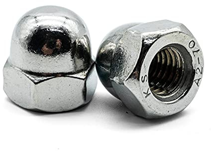 Hippo Hardware M4 (4mm) Dome Nuts Hex Domed Nut Acorn Cap Nuts A2 Stainless Steel (Pack of 10)