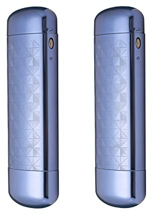 Philley Aluminum Metal Pocket Ultra-Light Silver Eyeglasses Glasses Case(Blue-2pack)