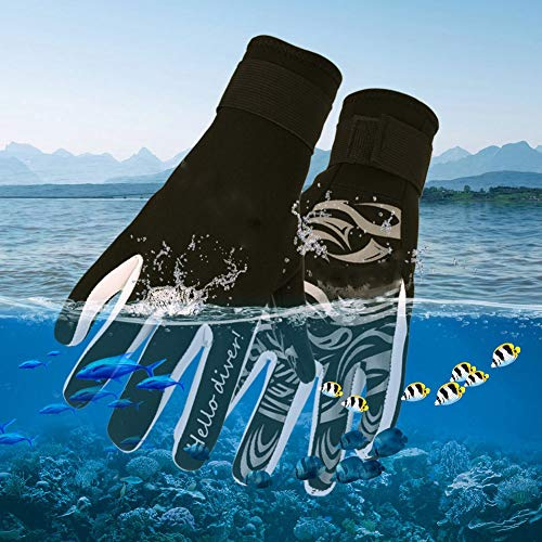 Dykhandskar, fortsätt dyka 2MM varma neoprenhandskar Simning Scuba Snorkelhandskar Halksäker Dykning Skyddshandskar för vuxna,(xl-black)