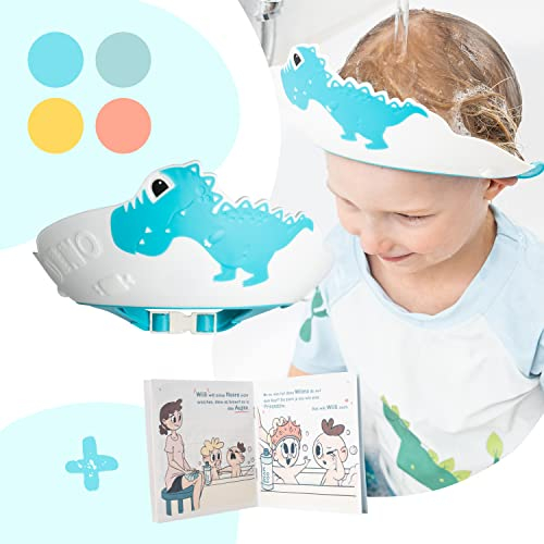 Windelstürmer® – Duschhaube Kinder –- eine Duschhaube für sorgenfreies Haare waschen Kinderschutz (Hellblau)