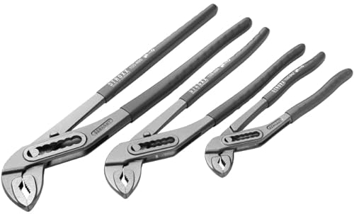 STROXX® Wasserpumpenzangen-Set 3-teilig |Made in Germany| Rohrzange | Pumpenzange | WaPu | rutschfeste Hartgummigriffe | Aufgeraute Zangenbacken
