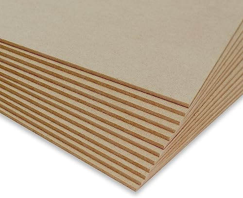 Peggy's Lot de 12 panneaux MDF bruts de 3 mm non traités - 30 x 21 cm - Fabriqué en Allemagne