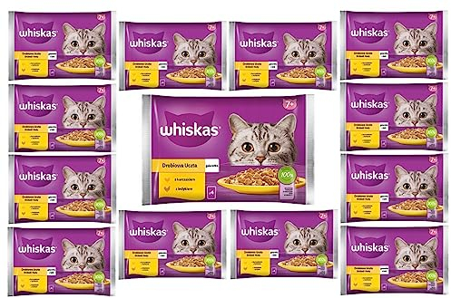 Whiskas Senior 7+ Nassfutter für Katzen in Gelee mit Huhn, Truthahn, 52 Portionsbeutel, 13x4x85g, Hochwertiges Nassfutter für ältere Katzen