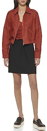 DKNY Skis d'habillage froissé pour Femme Jupe, Noir, 40
