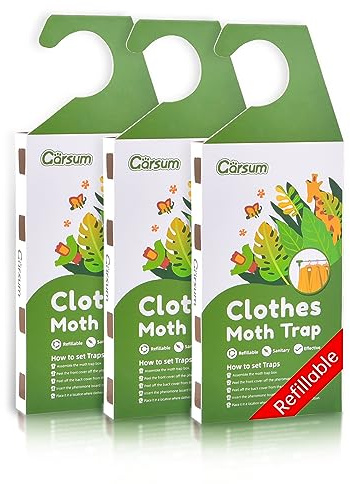 Garsum Clothes Moth Trap,Moth Traps for Clothes, Refillable 6 Packs Clothing Traps for House,Closets,Carpet