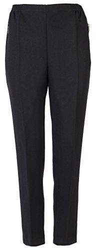 Seniorenmode24 Winter Schlupfhose meliert, komfortabler Gummibund, gerader Schnitt, Hosentaschen mit Zip (DE/NL/SE/PL, Numerisch, 48, Regular, Kurz, schwarz)