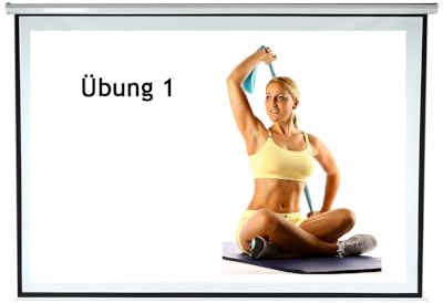 Mucola Motor Leinwand 244x182 cm | Format 16:9 |Fernbedienung | Heimkino elektrisch Beamer Projektionsleinwand | Decken- oder Wandmontage |