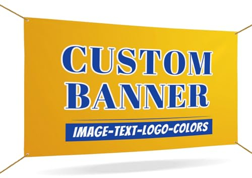 LLLGSH Banderole Personnalisée - Banderole Personnalisé avec Image/Logo/Texte Bannières - Impression de Votre Conception - aux Anniversaires, Mariages, Festivals, Fêt