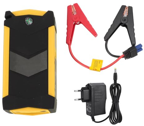 ciciglow Démarreur de Saut de Voiture, Chargeur de Batterie de Voiture 1000A Peak 12V, Booster de Batterie de Voiture Portable avec Lumières LED pour Moteur à Essence 7L (Prise UE)