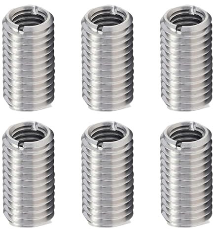 6 insertos de rosca, casquillo roscado M8 a M6 15 mm, tuerca atornilladora de acero inoxidable, tuerca reductora de rosca, manguito de rosca, tuercas de conversión, rosca de reparación, tornillo