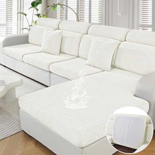 Ystyle Funda Asiento Sofa Ajustable, Impermeable Funda Sofa Cojin Separado, Antideslizante, Universal, Lavable, Protector de Muebles para Perros y Mascotas (1 Asiento-X, Crema)