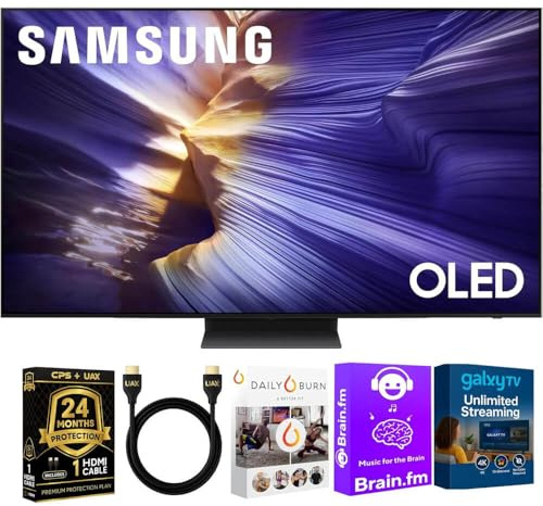 Samsung QN42S90FKIT1 OLED S90F 4K Smart TV Bundle Ultra Thin Design, HDR+, 144Hz Gaming, Alexa Built-in, AI Up