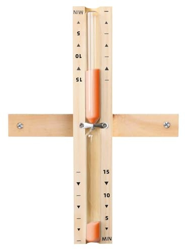 Sablier pour sauna 15 minutes en bois 100 % naturel – Horloge de sauna élégante avec sable ultra fin