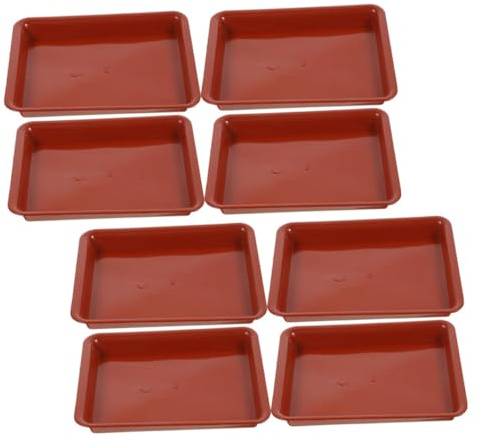 Veemoon 8 pièces Lot de Plateaux Rectangulaires Plastique pour Pots de Fleurs Supports Résistants et Réutilisables pour Plantes Intérieur et Extérieur Bac Récupérateur Eau pour Jardin et