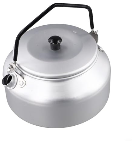 Bouilloire d'extérieur légère de 0,9 L pour camping, randonnée, voyage, pêche et pique-nique avec fond en métal à haute conductivité