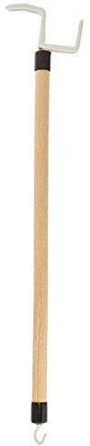 Hmoecraft Deluxe Dressing Stick, 26 Long, Lacquered Wood with Reinforced Hook at End, 5/8 Diameter, Adaptive Dressing Aid Limits Bending & Reaching, Putting On & Pulling Off Clothing Made Easy