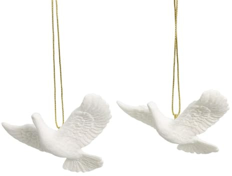 Turtle Dove Ornaments (Gift Boxed) - Set of 2 / Durable Resin Doves/One for You & a Friend/As Seen in Home Alone