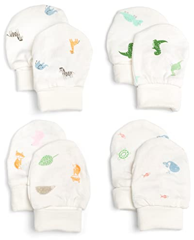 Snuggle Safari 4 Pares de Manoplas Antiarañazos de Bambú en Caja Regalo | Artículos para Bebés, Regalos de Baby Shower, Accesorios Esenciales, Guantes para Bebés Recién Nacidos 0-3 Meses