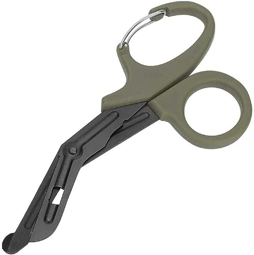 logozoe Cizallas médicas Tijeras para traumatismos, Tijeras para Vendajes, Tijeras médicas, para Enfermeras Sala de emergencias para hogar quirúrgico(Armygreen)