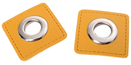 Ösen Patches für Kordeln Lederimitat, Gelb