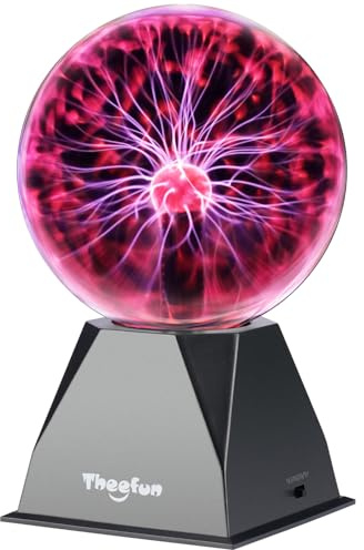 Theefun Plasma Ball 6 Inch Plasma Lamp Touch & Sound Sensitive Plasma Globe