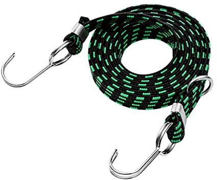 BAULMD Einstellbare Gepäckgurt Fahrrad Spanngummi, Fahrrad Universal Gepäckspanner Mit Travel Accessories Kofferband Gepäckband, Motorrad Gepäcknetz Spanngurte mit Haken Expander (Grün)