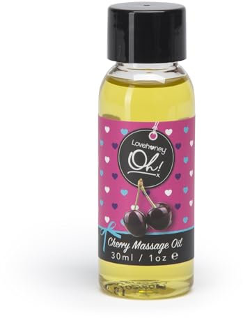 Lovehoney Cherry Massage Oil - Infused with Essential Oils - Vegetarian Friendly - 30ml