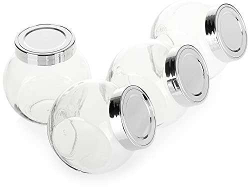 com-four 4x pot de stockage avec couvercle - pot de stockage pour café, thé, muesli, pâtisseries ou autres petits objets (4 pièces de pot de stockage avec couvercle)