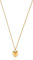 day.berlin Damen Herzkette Nova in Gold 18k vergoldet, filigrane Halskette 45+5cm mit Anhänger kleines Herz 7x7mm, Kette aus 316L Edelstahl, nickelfrei und wasserfest